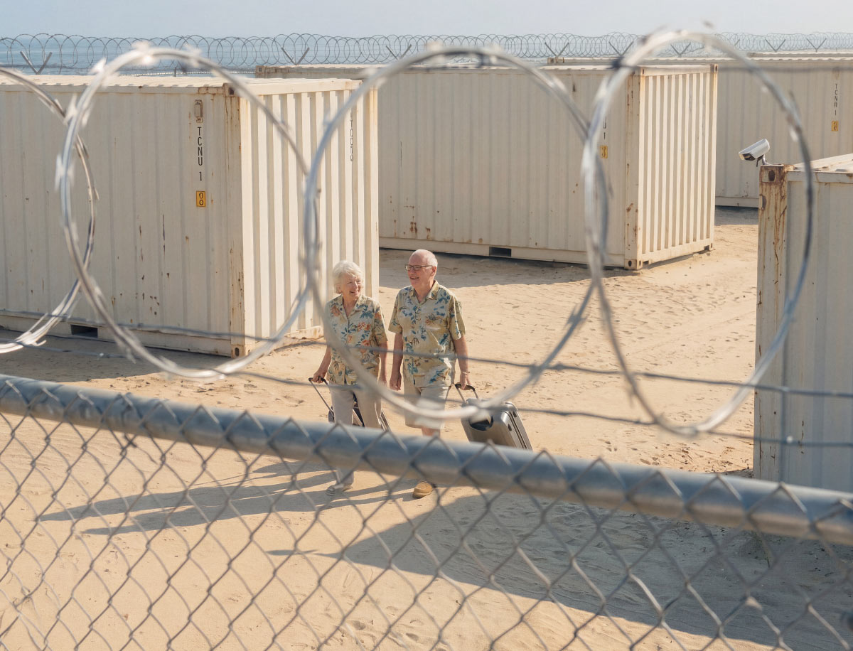 Barbed-wire perimeter